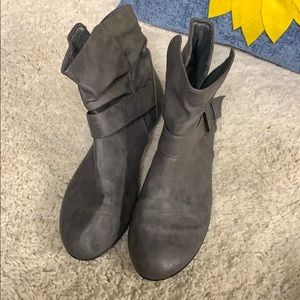 Gray ankle boots